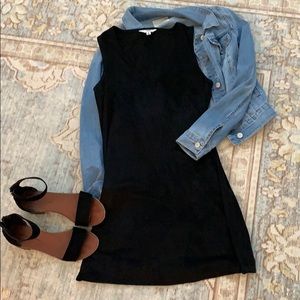 Jack Brand black suede sleeveless dress